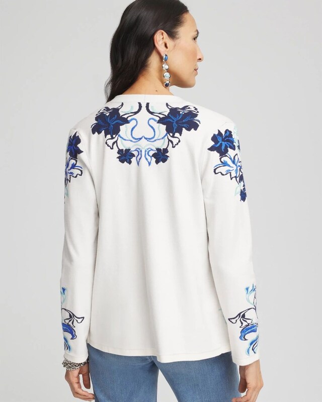 Jacquard Embroidered Cardigan - image 3